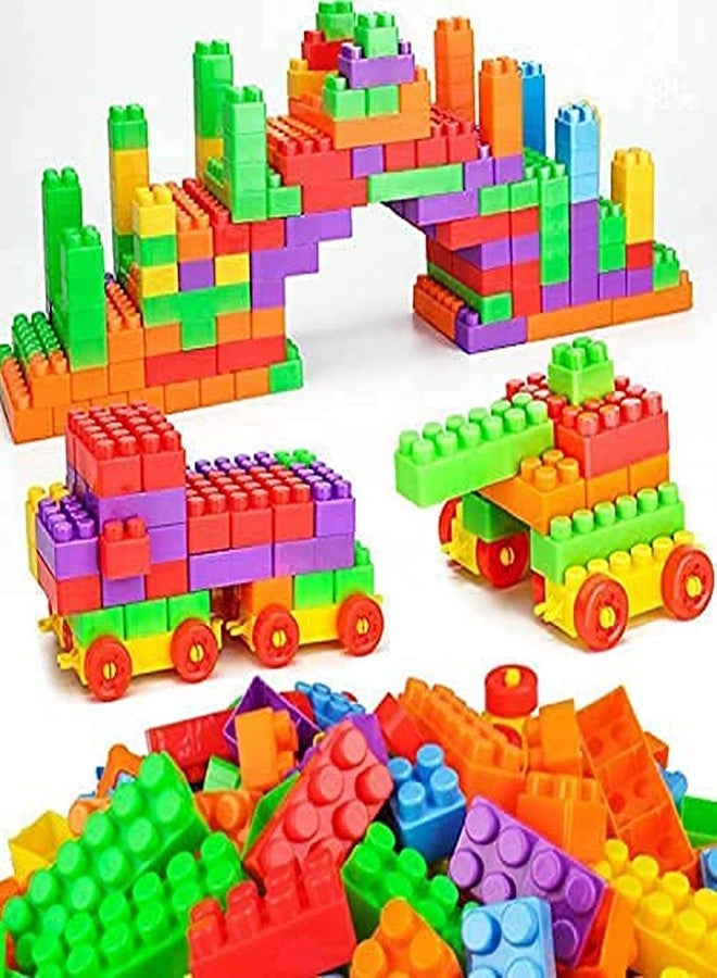 KHVIRJA Plastic Building Blocks for Kids Puzzle Games for Children Activity Construction Blocks Set Educational & Learning Toy for Kids, Girls & Boys -(100+ Blocks) (Multicolor) - Image 5